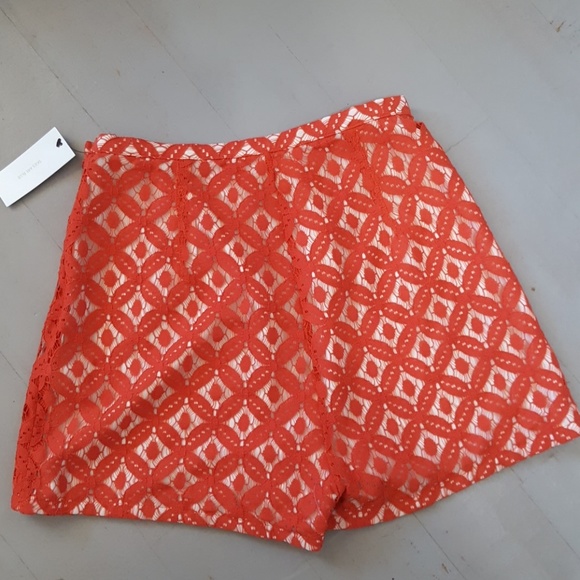 Skies are Blue Cotton Lace Lined Shorts orange sm - Picture 2 of 6